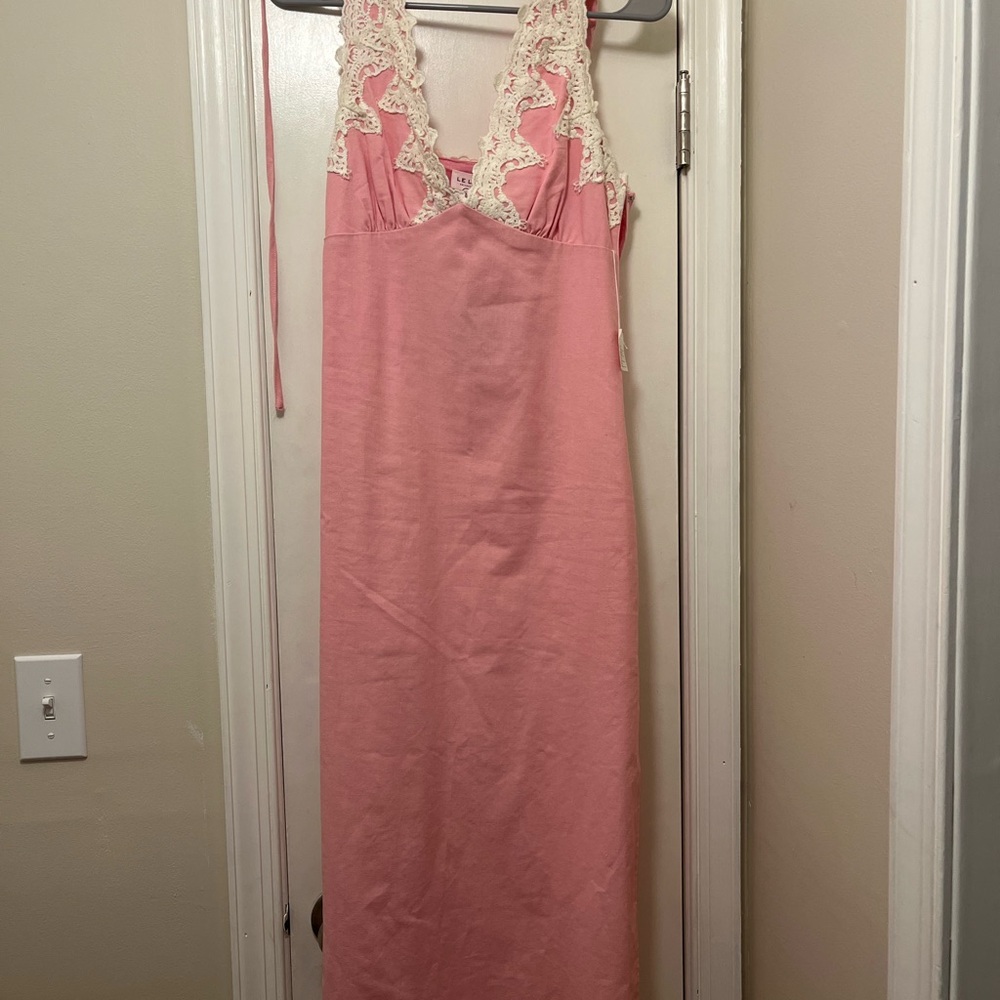 Le Lis Pink and White Lace Detail Garment